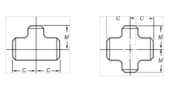 Dimensions Of Reducing Outlet Tees And Reducing Outlet Crosses