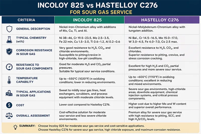 Incoloy 825 vs Hastelloy C276 For Sour Gas Service.webp